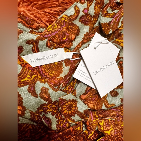 NWT ZIMMERMANN Tiggy Bow Midi Dress in Spliced Paisley. Size 0/XS - Picture 15 of 15